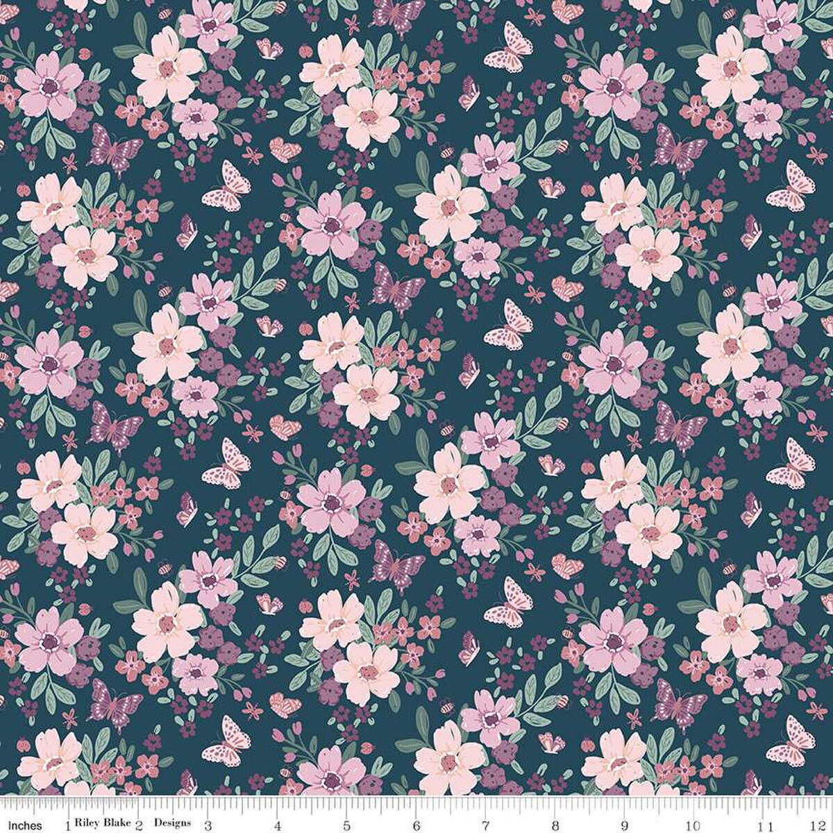BUDS & BUTTERFLIES - Main in Emerald