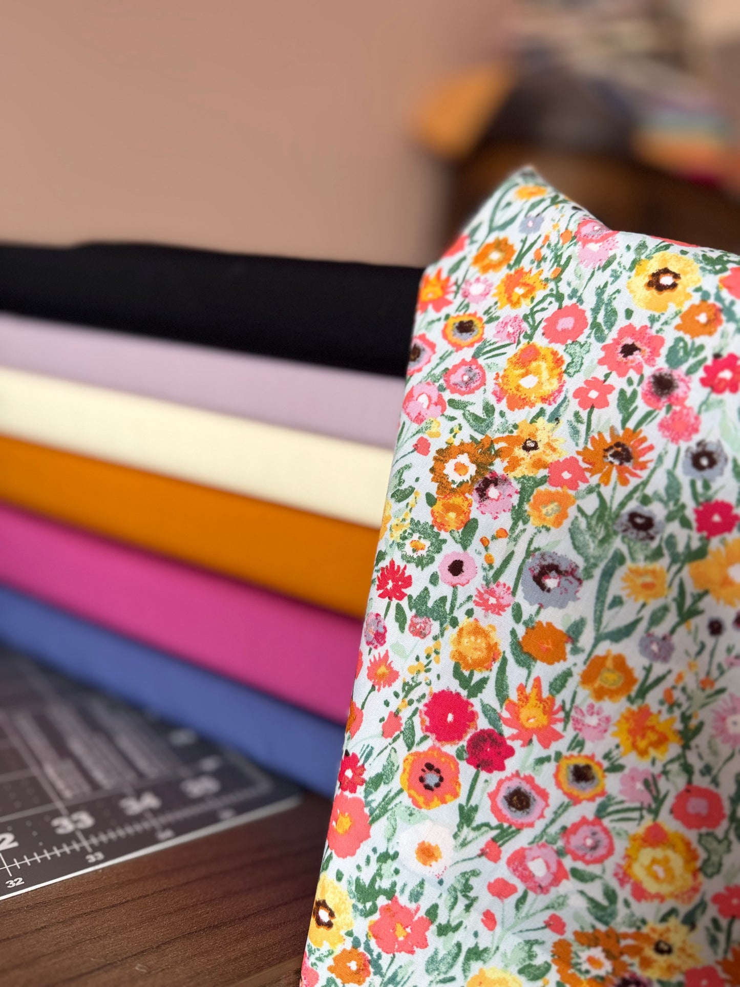 WALLFLOWER QUILT KIT - In a Custom Bundled Fabric Bundle (Midnight Bundle)