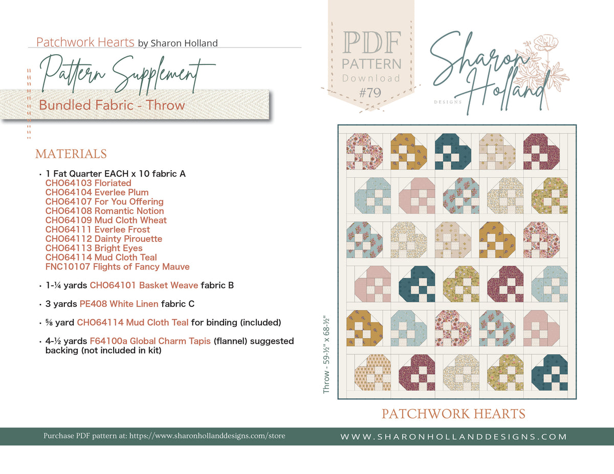 PRE-ORDER - PATCHWORK HEARTS - In Collaboration with Sharon Holland *Without Backing*