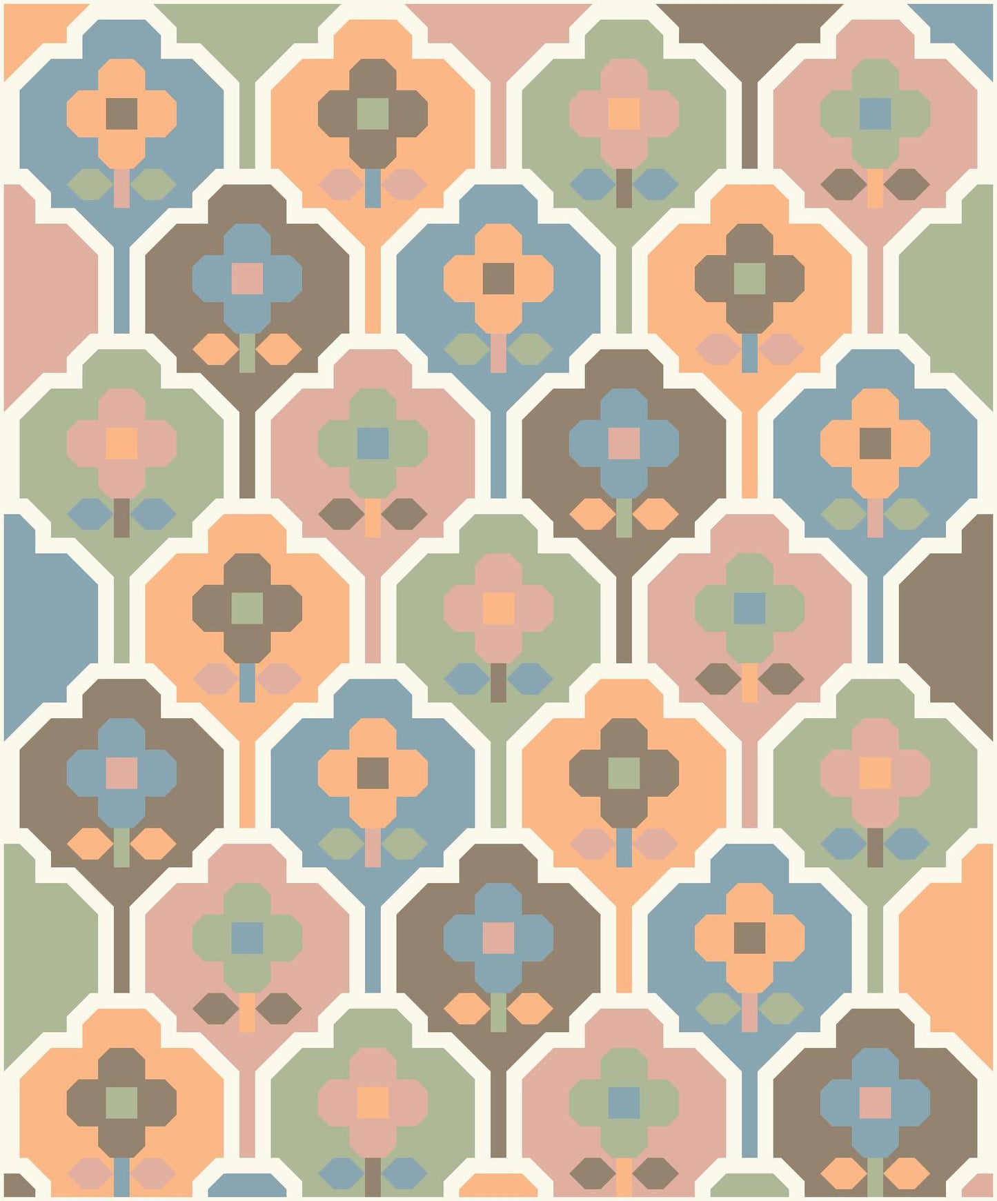 WALLFLOWER QUILT KIT - In a Custom Bundled Fabric Bundle (Vintage Garden)