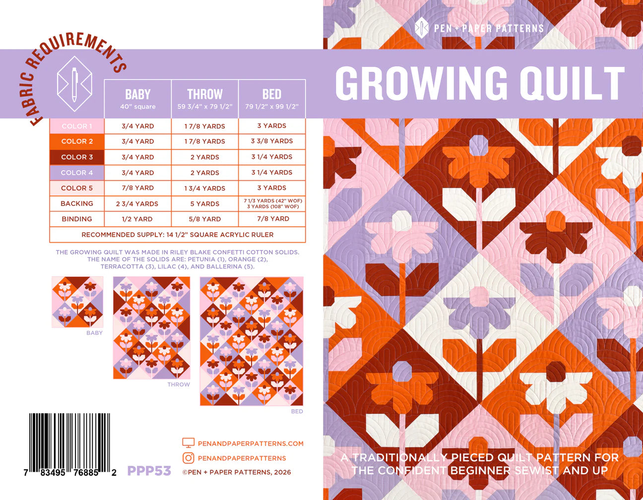 GROWING QUILT KIT - In Art Gallery Pure Solids
