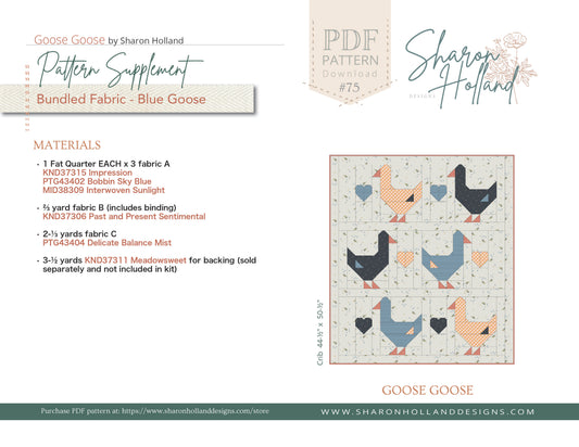 GOOSE GOOSE QUILT KIT CRIB SIZE - In Collaboration with Sharon Holland