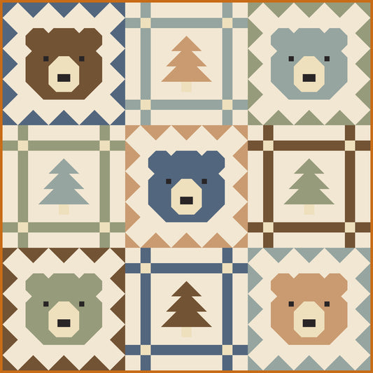 GRIZZLY GROVE CRIB SIZE - In Art Gallery Fabrics Pure Solids