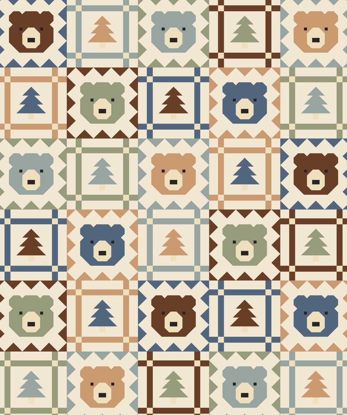 GRIZZLY GROVE THROW SIZE - In Art Gallery Fabrics Pure Solids