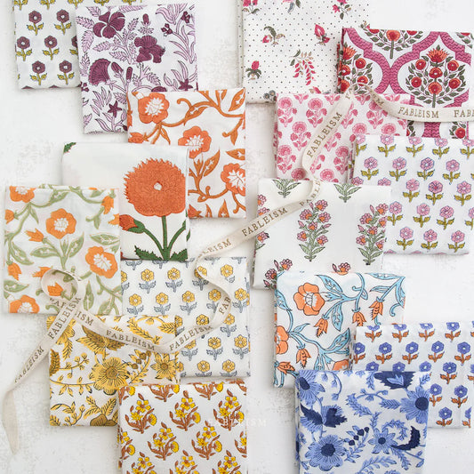 PRE-ORDER - INDIAN BLOCK PRINTS - 16 Piece FQ Bundle