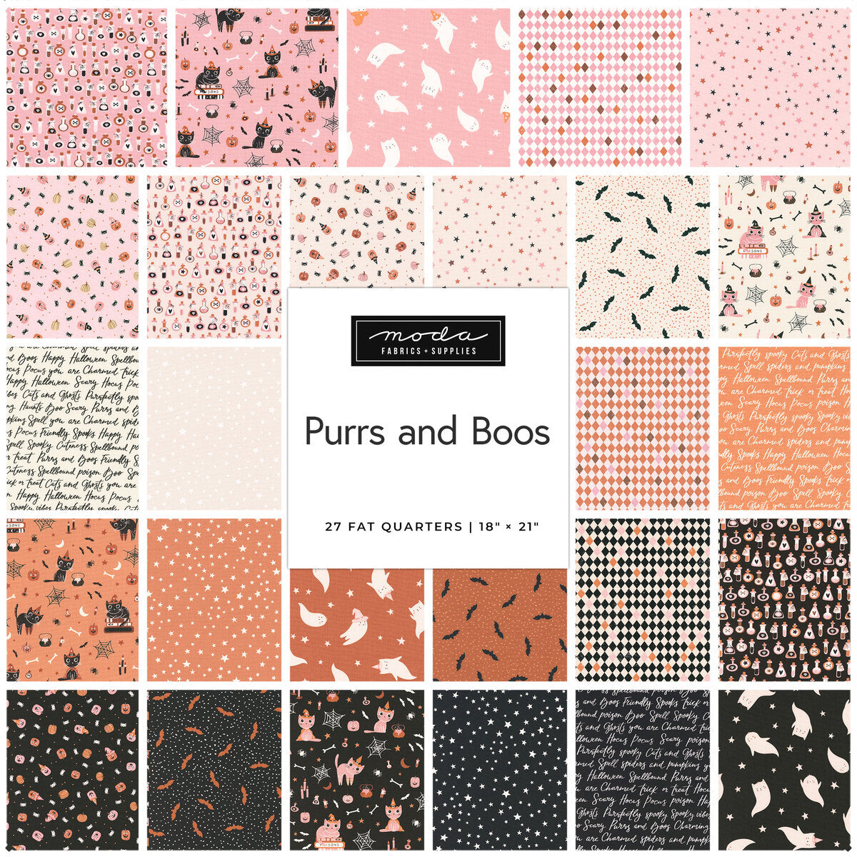 PURRS AND BOOS - Layer Cake 10" squares