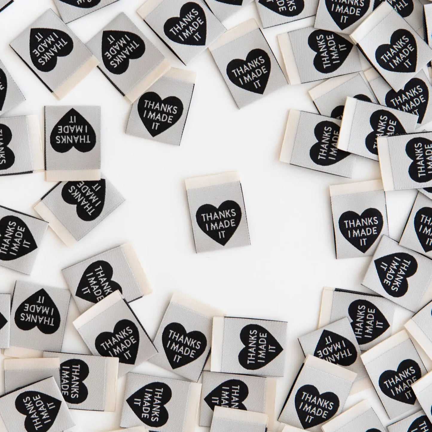 SARAH HEARTS - Premium Woven Labels - Thanks I Made It